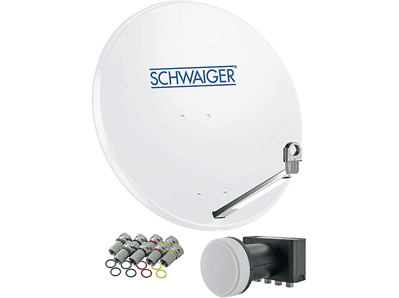 SCHWAIGER -714531- SAT Anlage aus Aluminium (80 cm, Quad LNB)