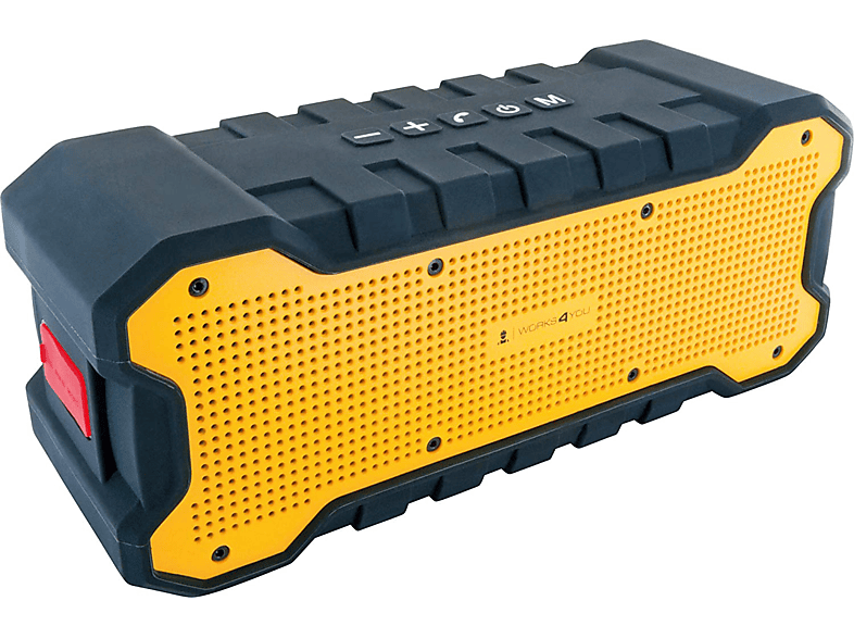 SCHWAIGER -WKLS100 511- Bluetooth Lautsprecher IP67 zertifiziert (2 x 6 W, Schwarz/Gelb)