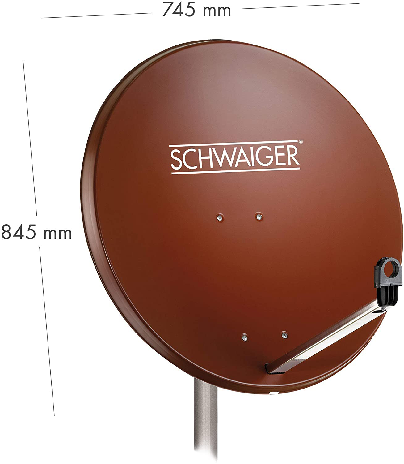 Schwaiger Satellietinstallatie Voor 1 Satelliet - Satellietschotel 80 Cm Steenrood Lnb 1 Aansluiting 941753