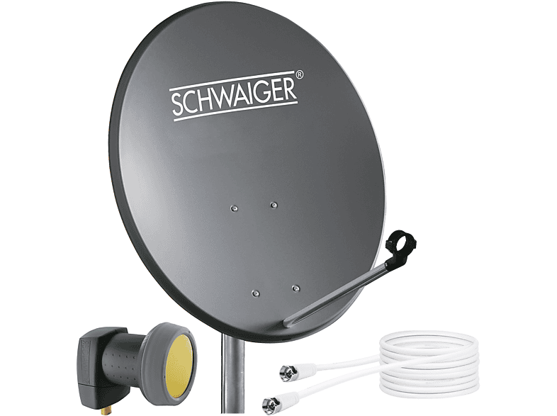 SCHWAIGER -719734- SAT Set, Satelliten Anlage (55 cm, Single LNB)