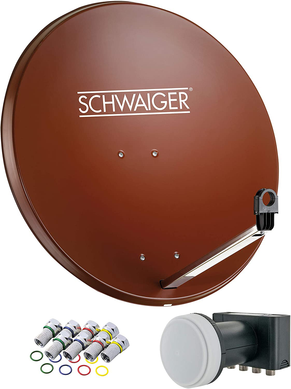 SCHWAIGER -714524- LNB) (80 Anlage Stahl cm, SAT Quad aus