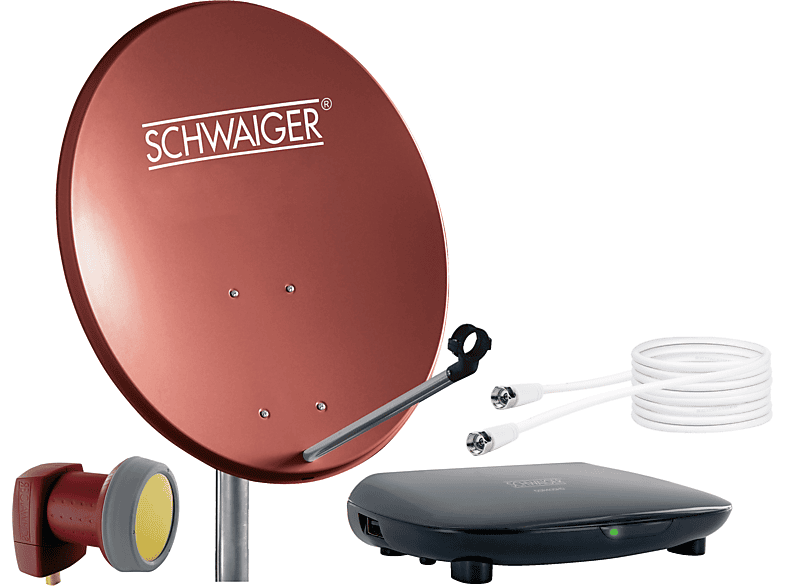 SCHWAIGER -719772- SAT Set, Satelliten Anlage (55 cm, Single LNB ...