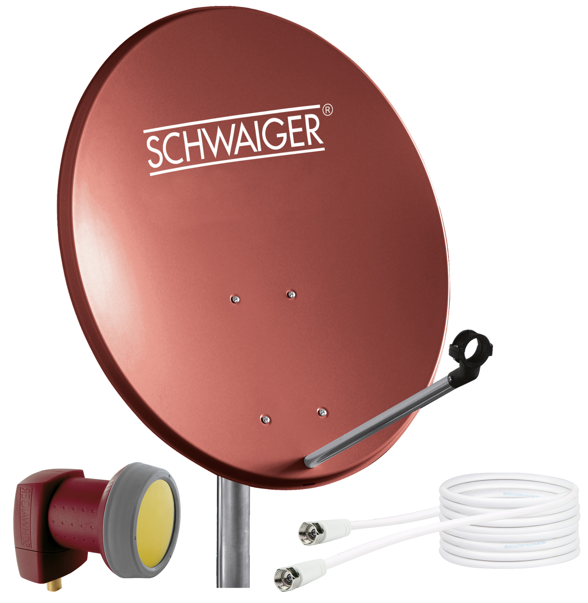 Anlage SCHWAIGER Satelliten (55 cm, -719741- LNB) SAT Set, Single