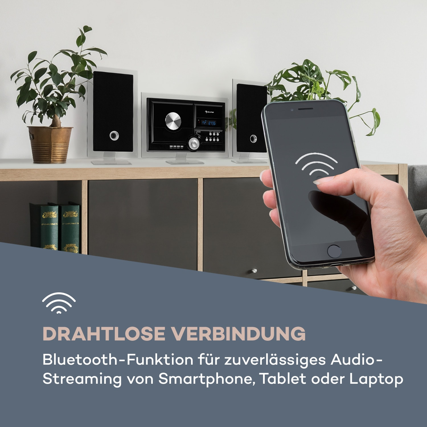 AUNA Stereo Sonic DAB+ Stereoanlage (Schwarz)