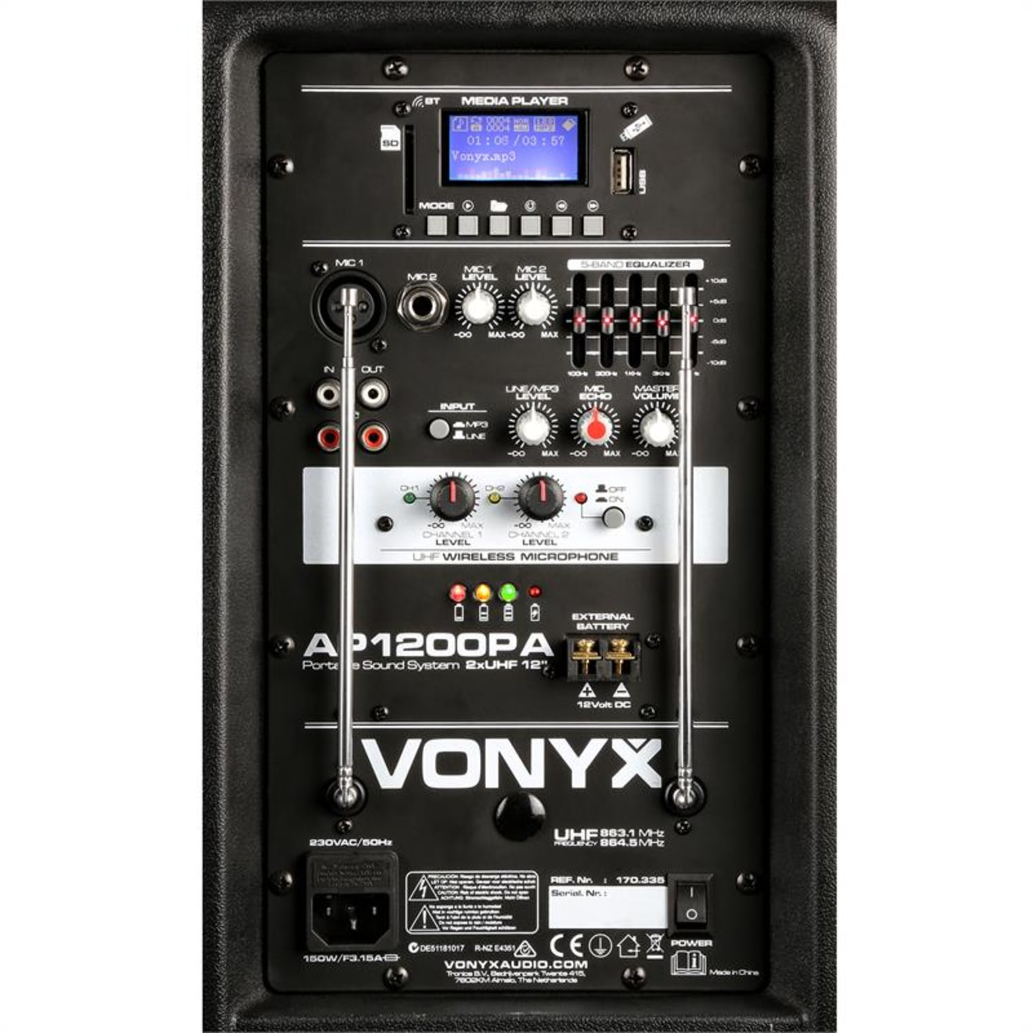 AP1200PA Mobile VONYX Schwarz PA-Anlage,