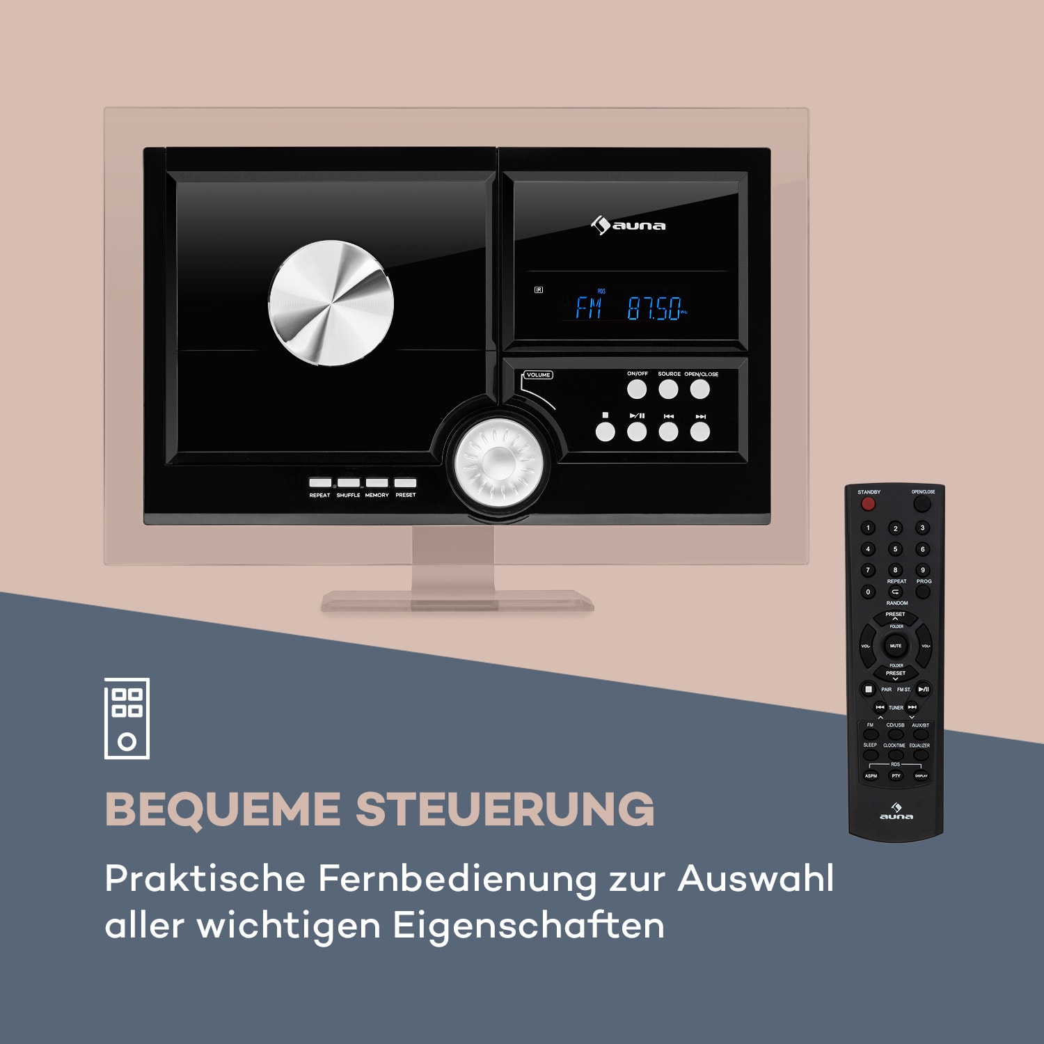 AUNA Stereo Sonic DAB+ (Schwarz) Stereoanlage