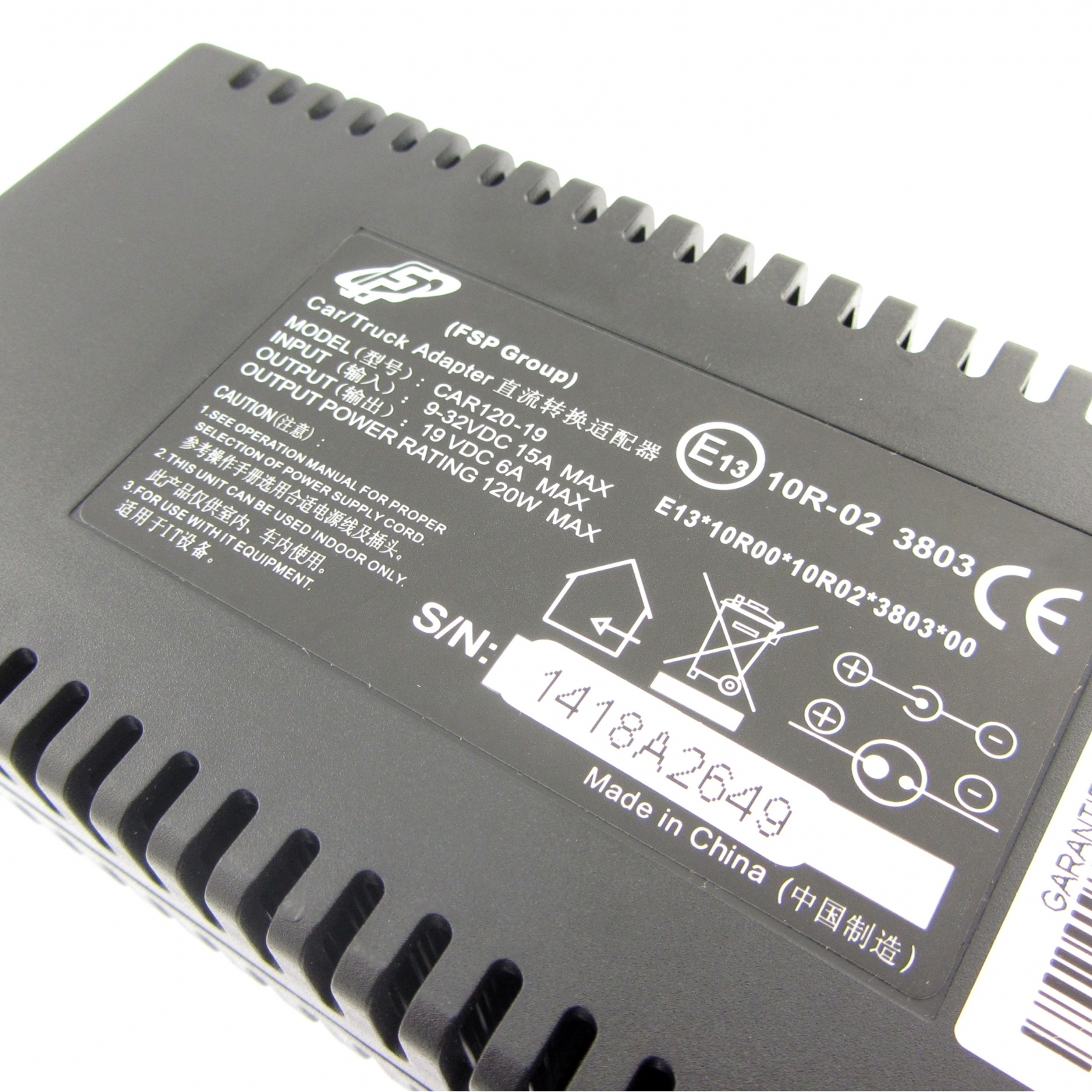 FSP PKW/LKW-Adapter, 19V, schwarz für P200D-132 TOSHIBA Satellite Notebook-PKW/LKW-Adapter, 6.3A