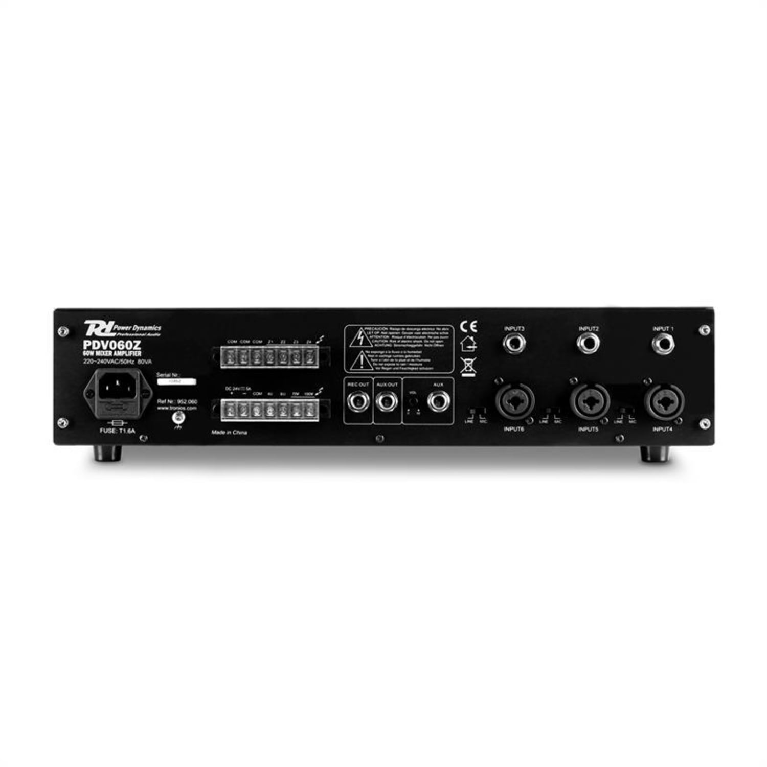 POWER DYNAMICS PA-Verstärker, 6-Kanal PDV60Z 60W PA-Verstärker 4-Zonen black