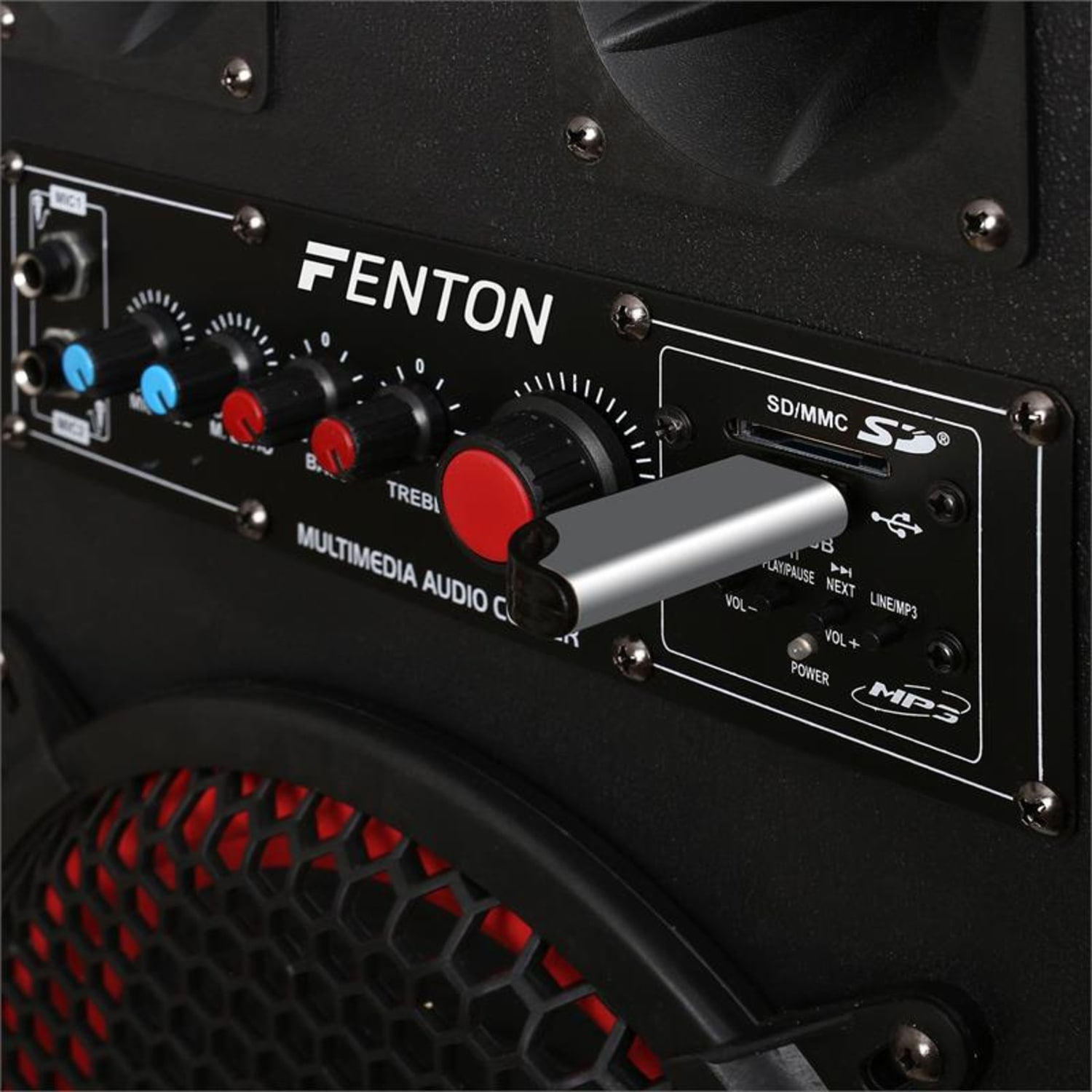 FENTON SPB-210 PA-Aktiv-Lautsprecher, Schwarz