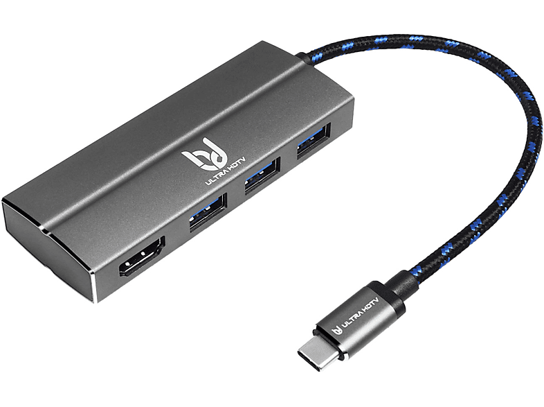 USB-C HDTV Grau ULTRA Multifunktions-Hub Multifunktions-Hub, USB-C
