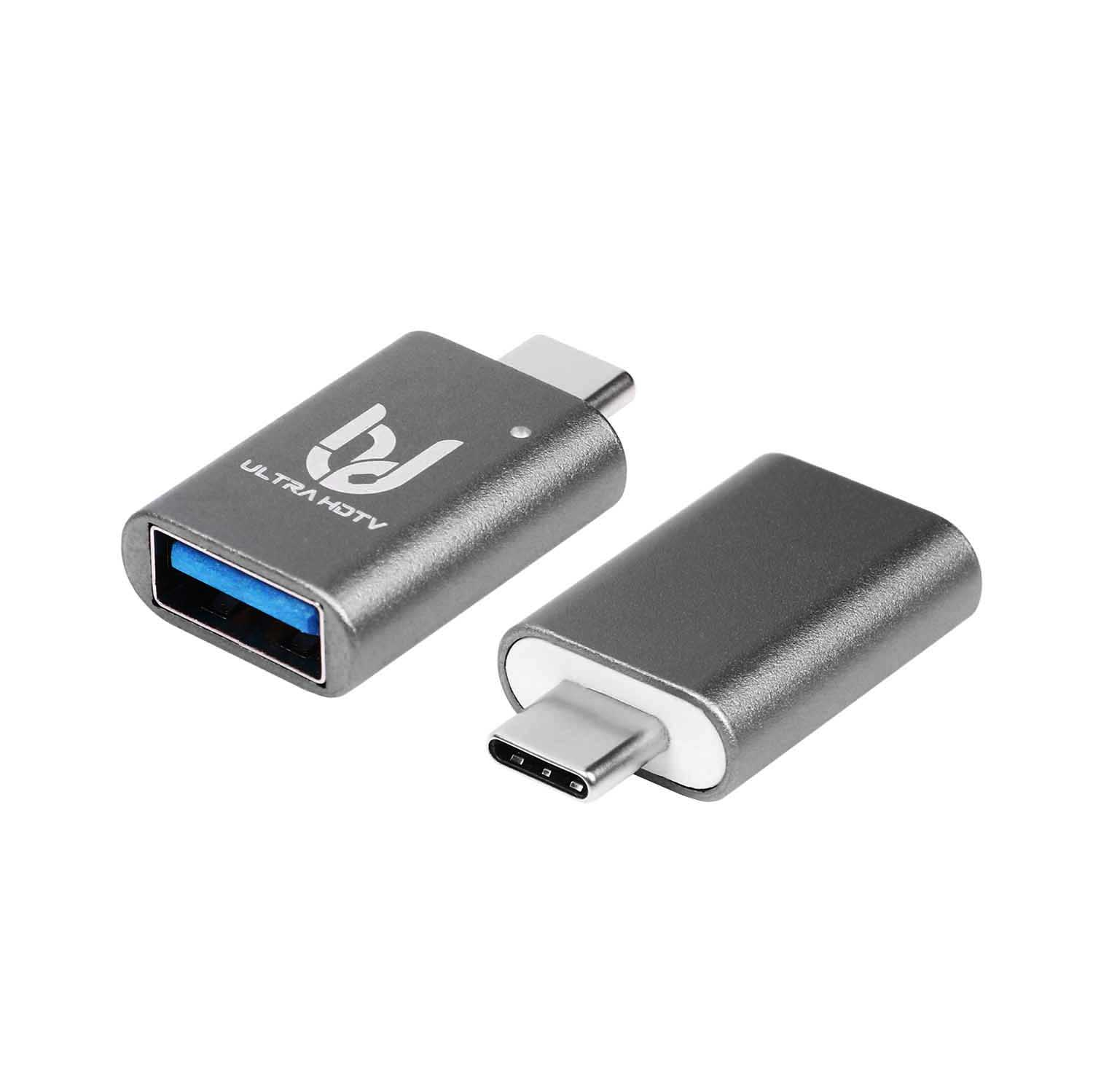 ULTRA HDTV 2er-Pack USB-C auf USB USB 3.0A Grau Adapter, USB-C 3.0A auf Adapter