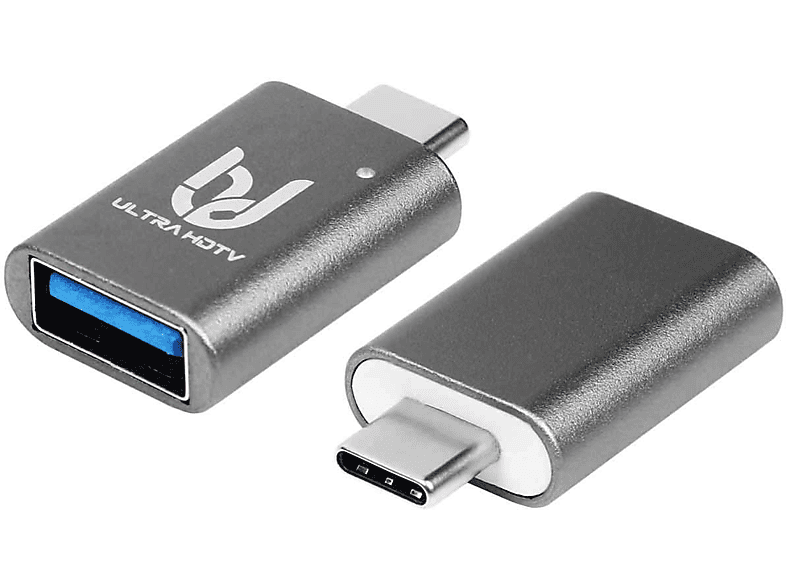 ULTRA HDTV 2er-Pack USB-C auf USB 3.0A Adapter USB-C auf USB 3.0A Adapter, Grau