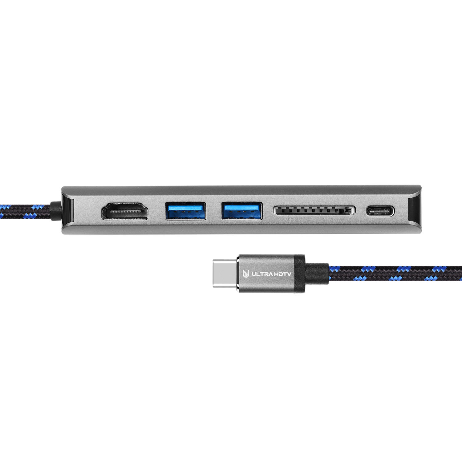 Grau edler - Datenhub HDTV Typ-C Hub, USB-C Multifunktions-Hub USB-C ULTRA