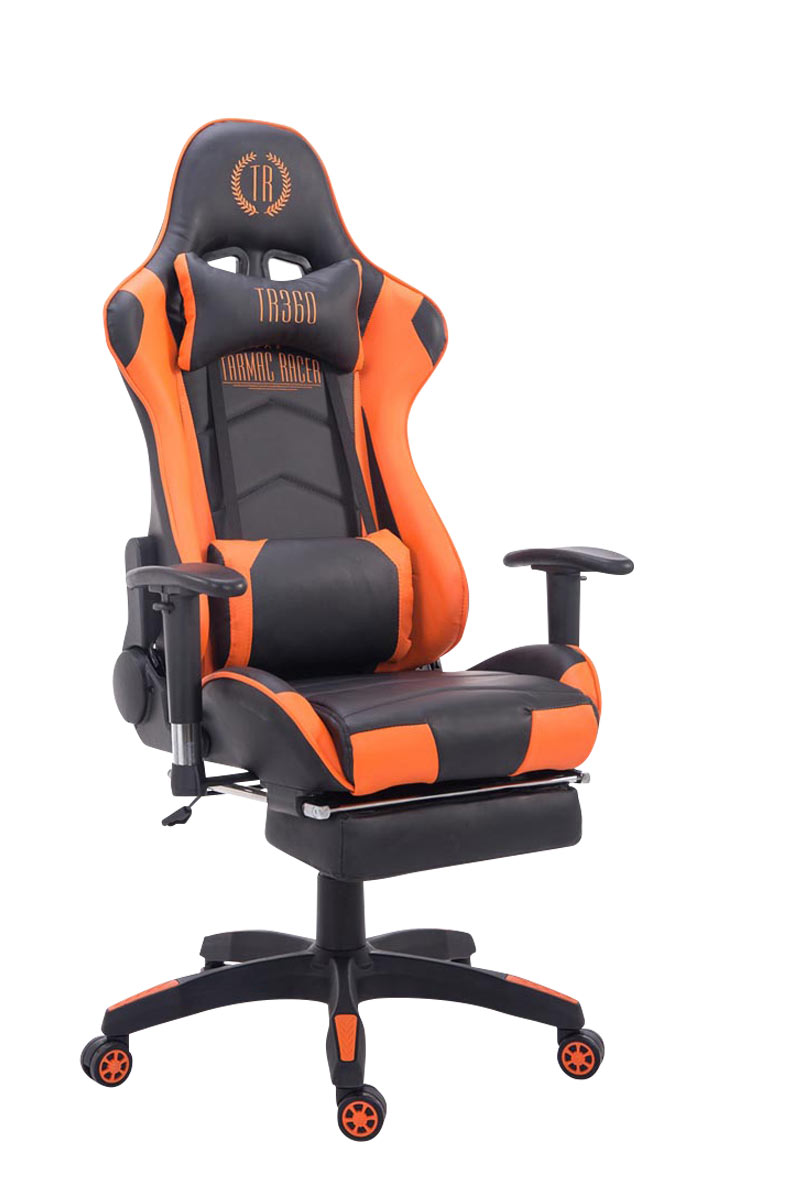 CLP Racing Bürostuhl Chair, Turbo Gaming Fußablage schwarz/orange mit