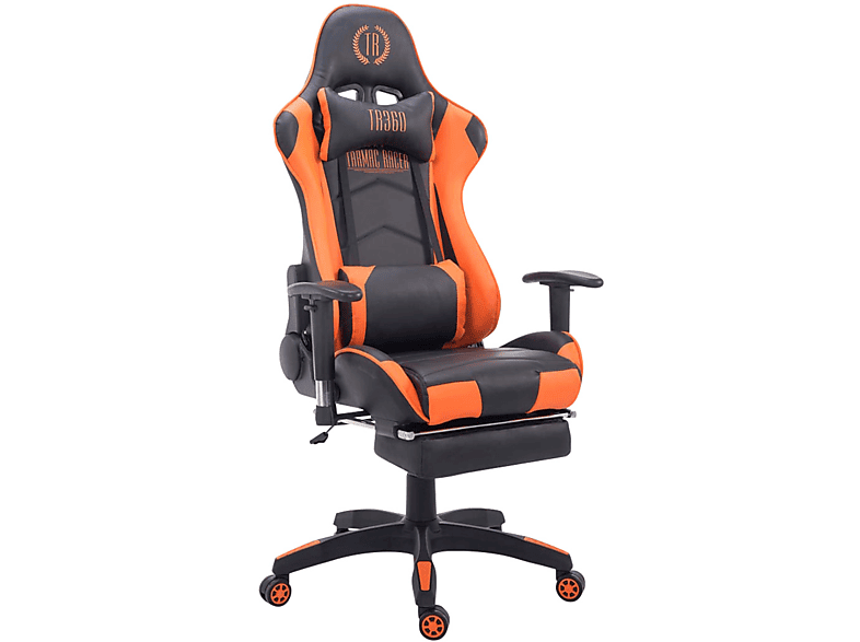 CLP Racing Bürostuhl Turbo mit Fußablage Gaming Chair, schwarz/orange