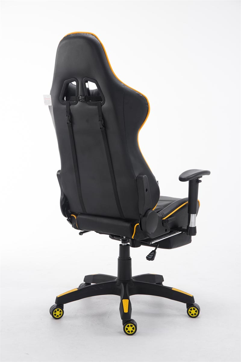CLP Chair, Gaming schwarz/gelb mit Fußablage Racing Bürostuhl Turbo