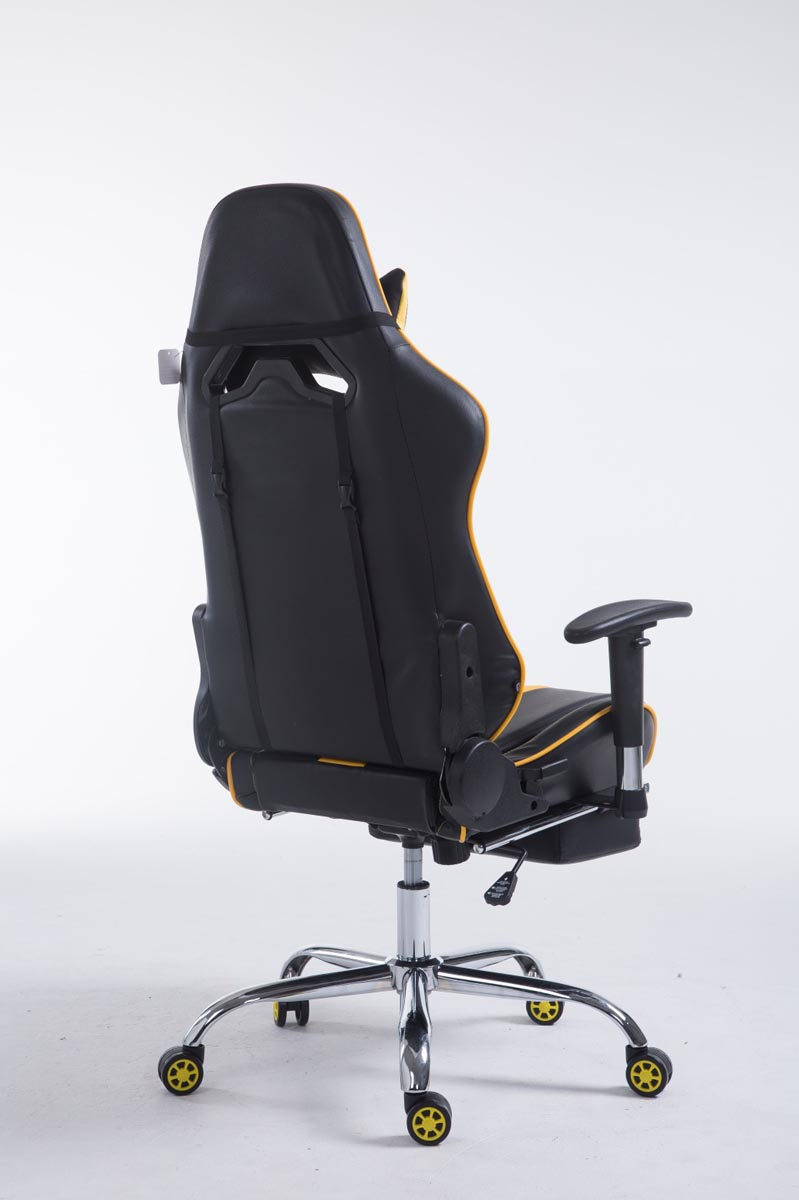 CLP Racing Bürostuhl Limit mit Gaming schwarz/gelb Chair, Fußablage
