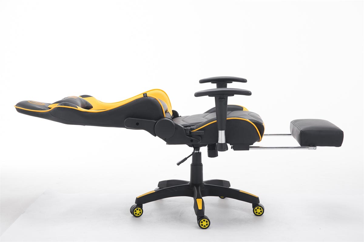CLP Racing Bürostuhl Turbo schwarz/gelb Gaming Chair, mit Fußablage