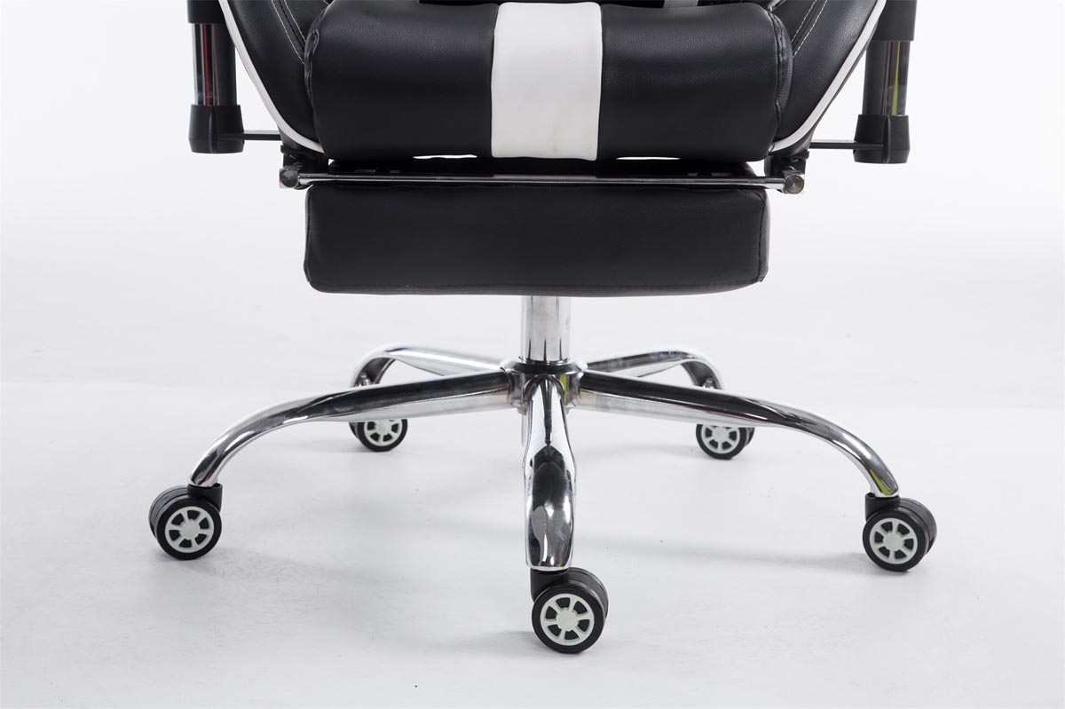 CLP Racing Gaming Limit Chair, Fußablage schwarz/weiß mit Bürostuhl
