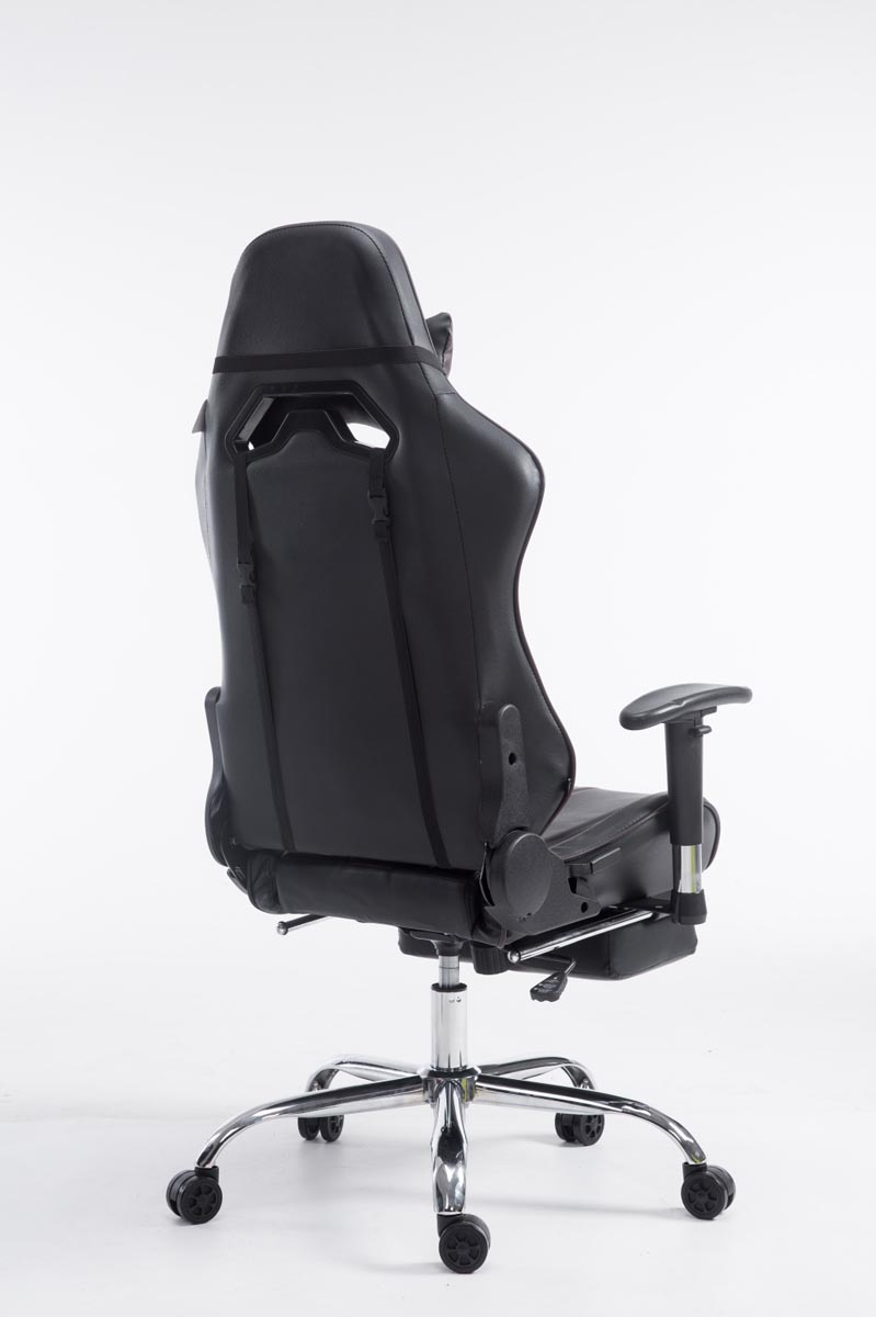 Bürostuhl Gaming mit Racing V2 Chair, Limit Kunstleder CLP schwarz/braun Fußablage