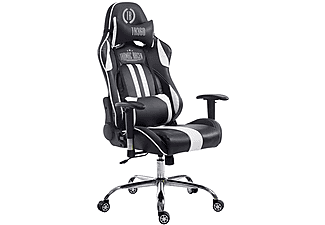 CLP Racing Bürostuhl Limit V2 Kunstleder ohne Fußablage Gaming Chair, schwarz/weiß