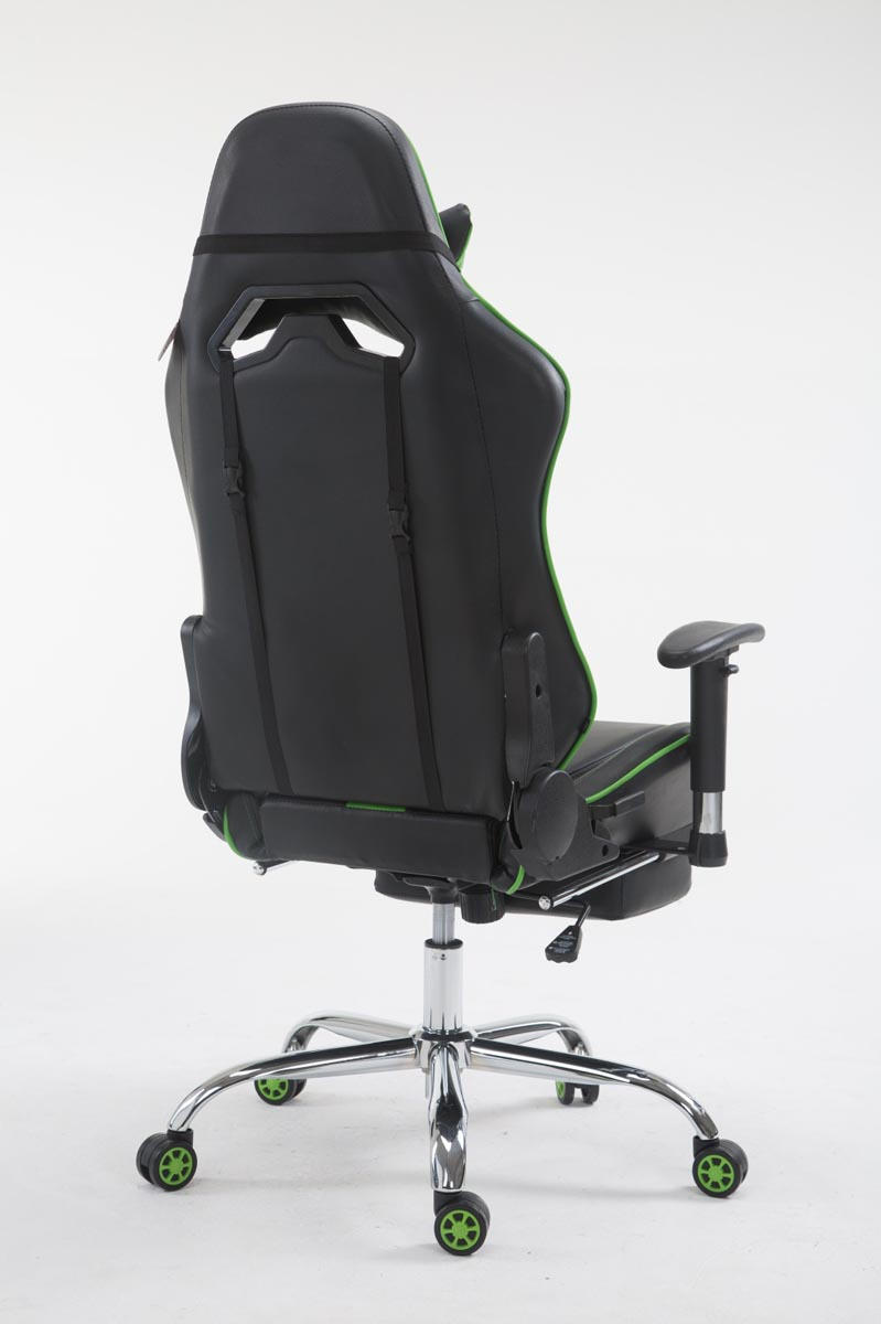 Gaming Racing schwarz/grün Chair, CLP Fußablage Limit Bürostuhl mit