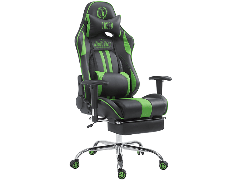 CLP Racing Bürostuhl Limit mit Fußablage Gaming Chair, schwarz/grün