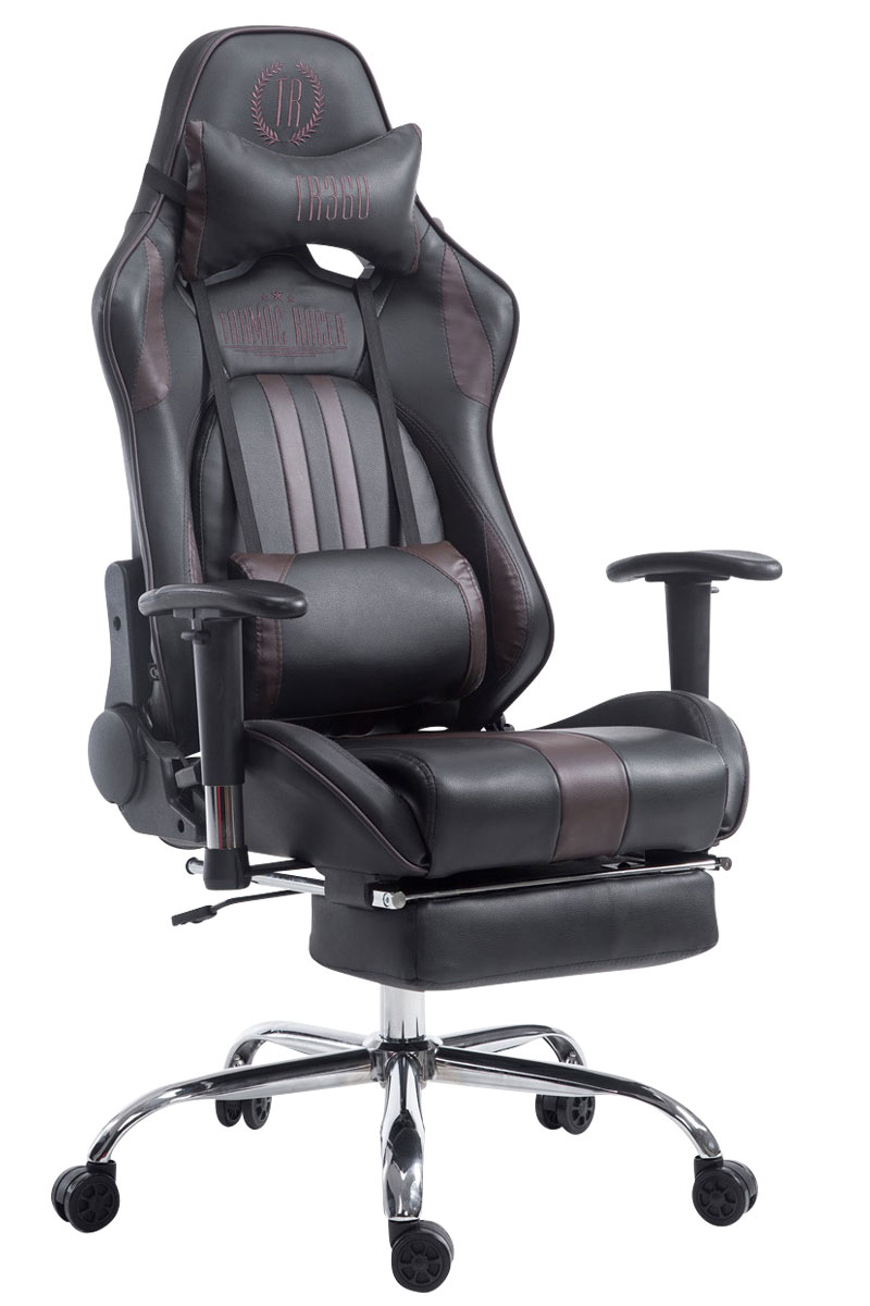 CLP Racing Bürostuhl Gaming V2 Limit Kunstleder schwarz/braun Fußablage mit Chair