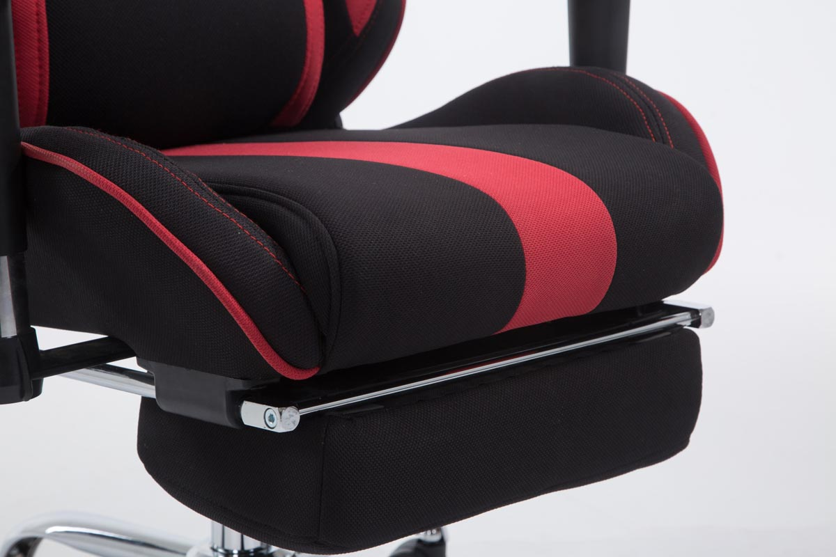 Fußablage mit CLP Chair, Gaming Racing Stoff Bürostuhl schwarz/rot Limit