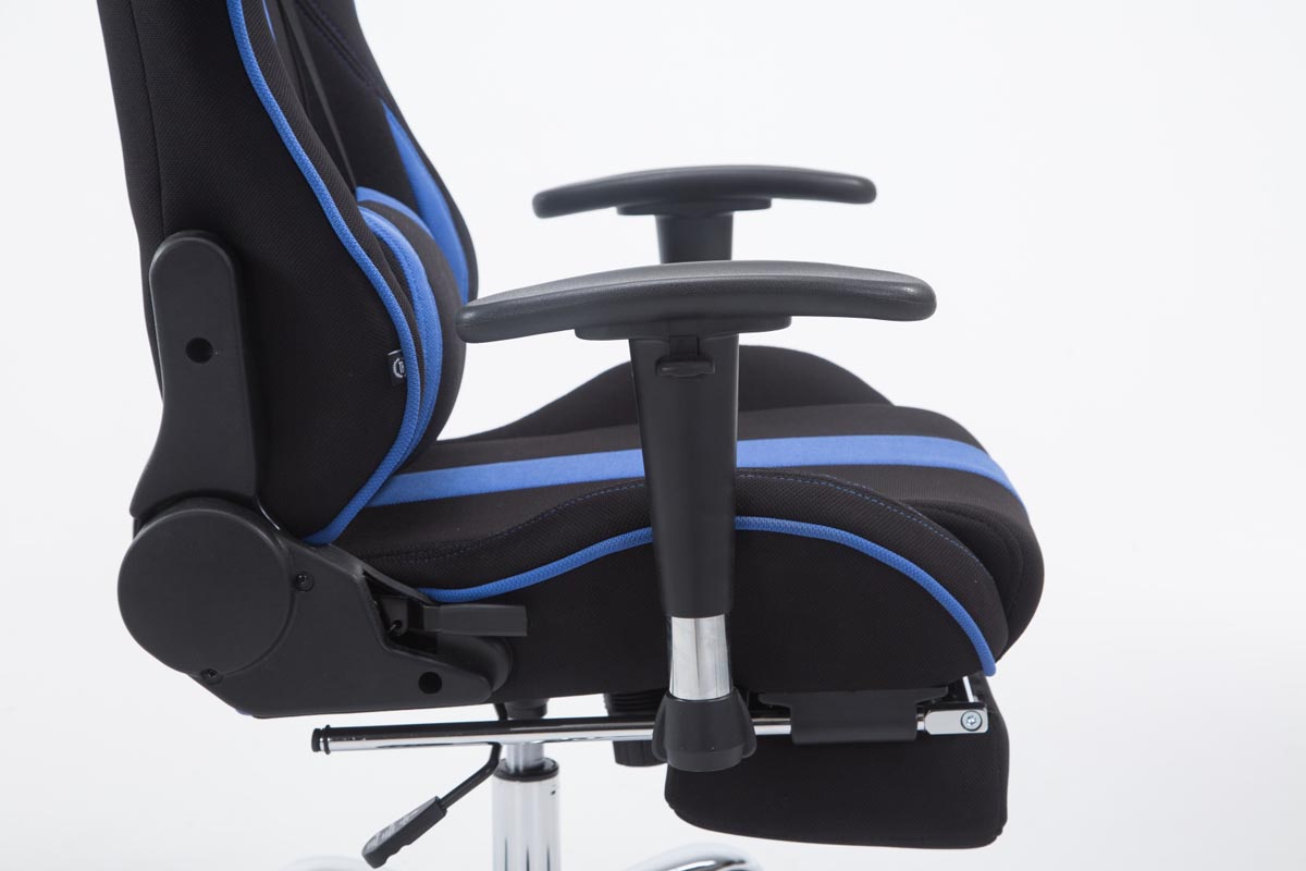 CLP Racing Bürostuhl Limit mit Fußablage Chair, Stoff schwarz/blau Gaming