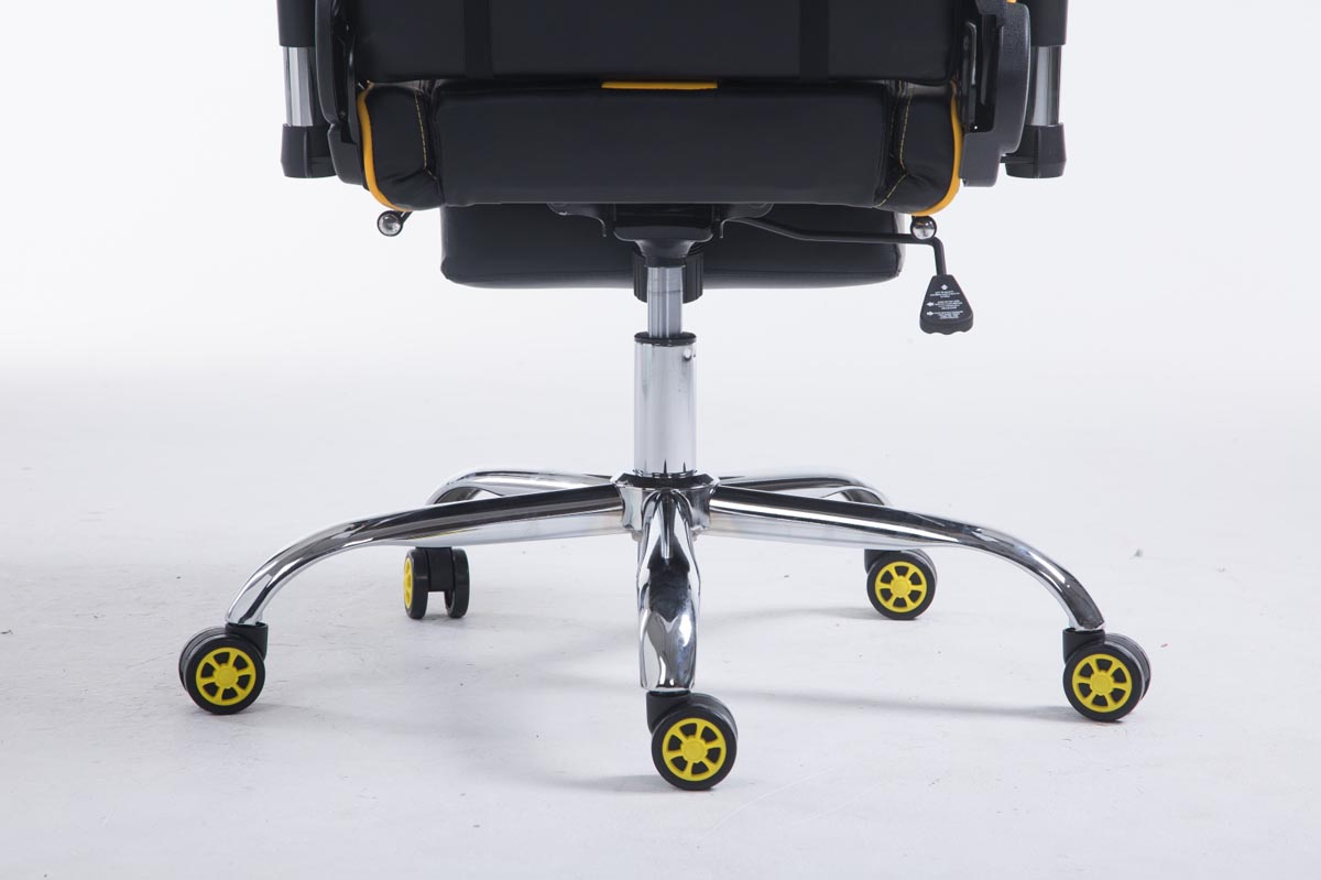 CLP Racing Bürostuhl Limit mit Gaming Chair, schwarz/gelb Fußablage