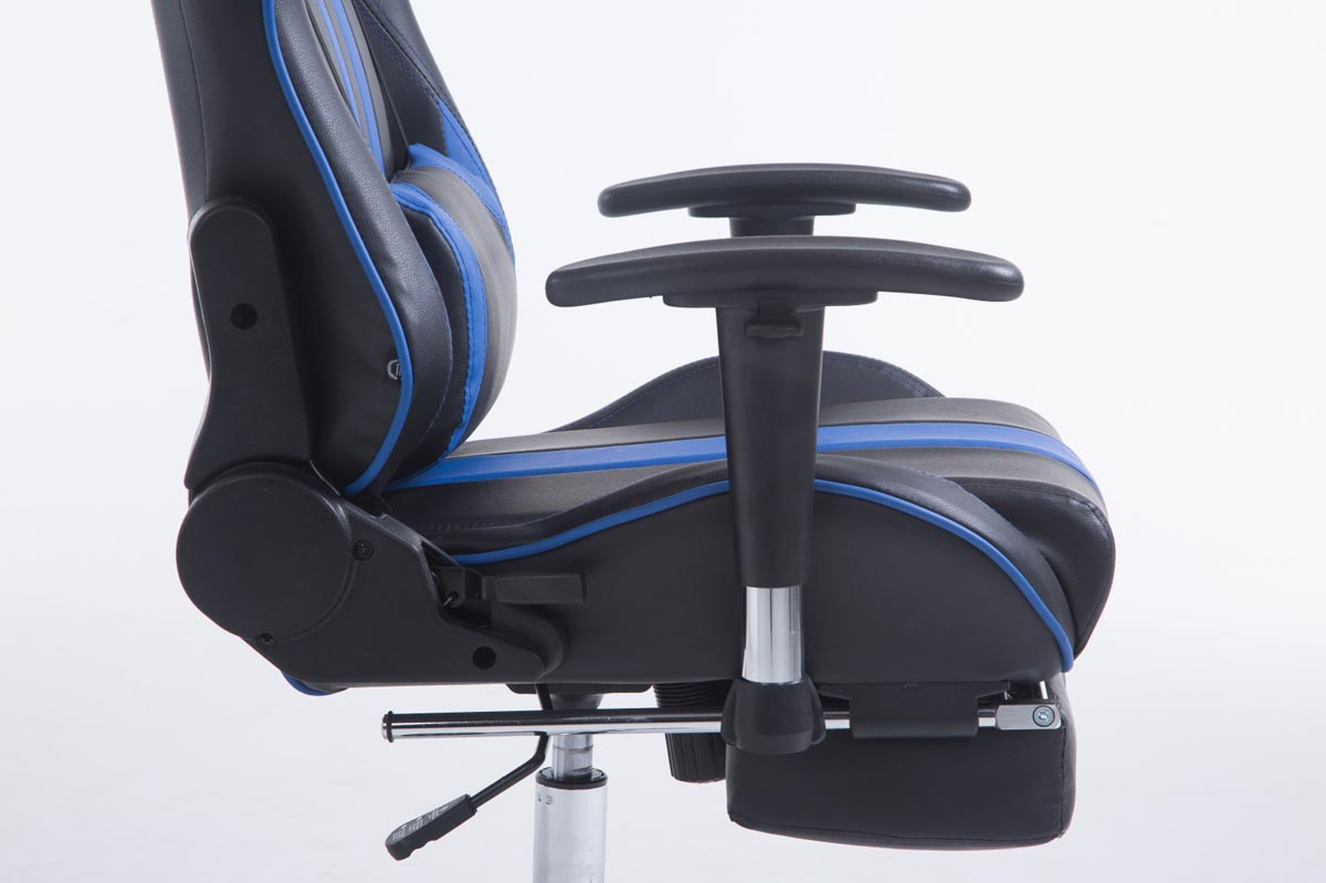 Fußablage mit Chair, Racing schwarz/blau Bürostuhl Gaming Limit CLP