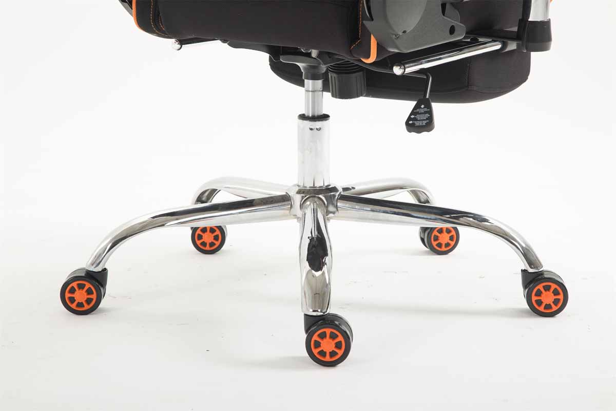 CLP Racing Bürostuhl Limit schwarz/orange Gaming Stoff mit Fußablage Chair
