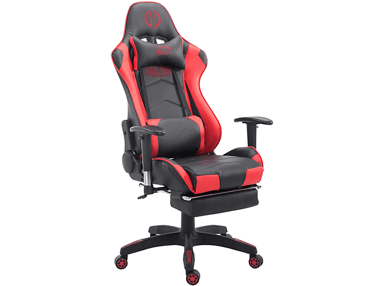 CLP Racing Bürostuhl Turbo mit Fußablage Gaming Chair, schwarz/rot