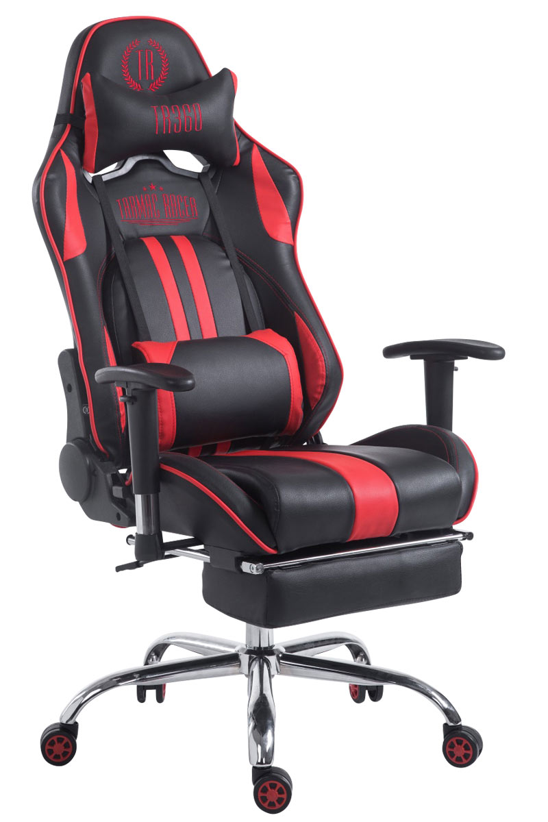 CLP Racing Bürostuhl Limit mit schwarz/rot Fußablage Gaming Chair