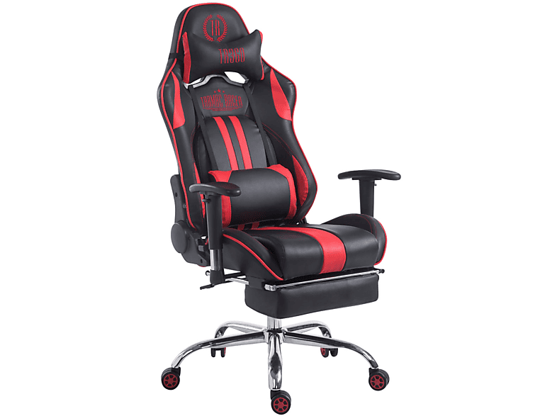 CLP Racing Bürostuhl Limit mit Fußablage Gaming Chair, schwarz/rot