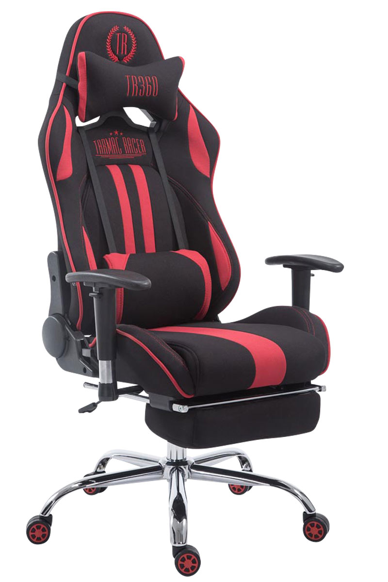Gaming schwarz/rot CLP mit Stoff Fußablage Racing Limit Bürostuhl Chair,