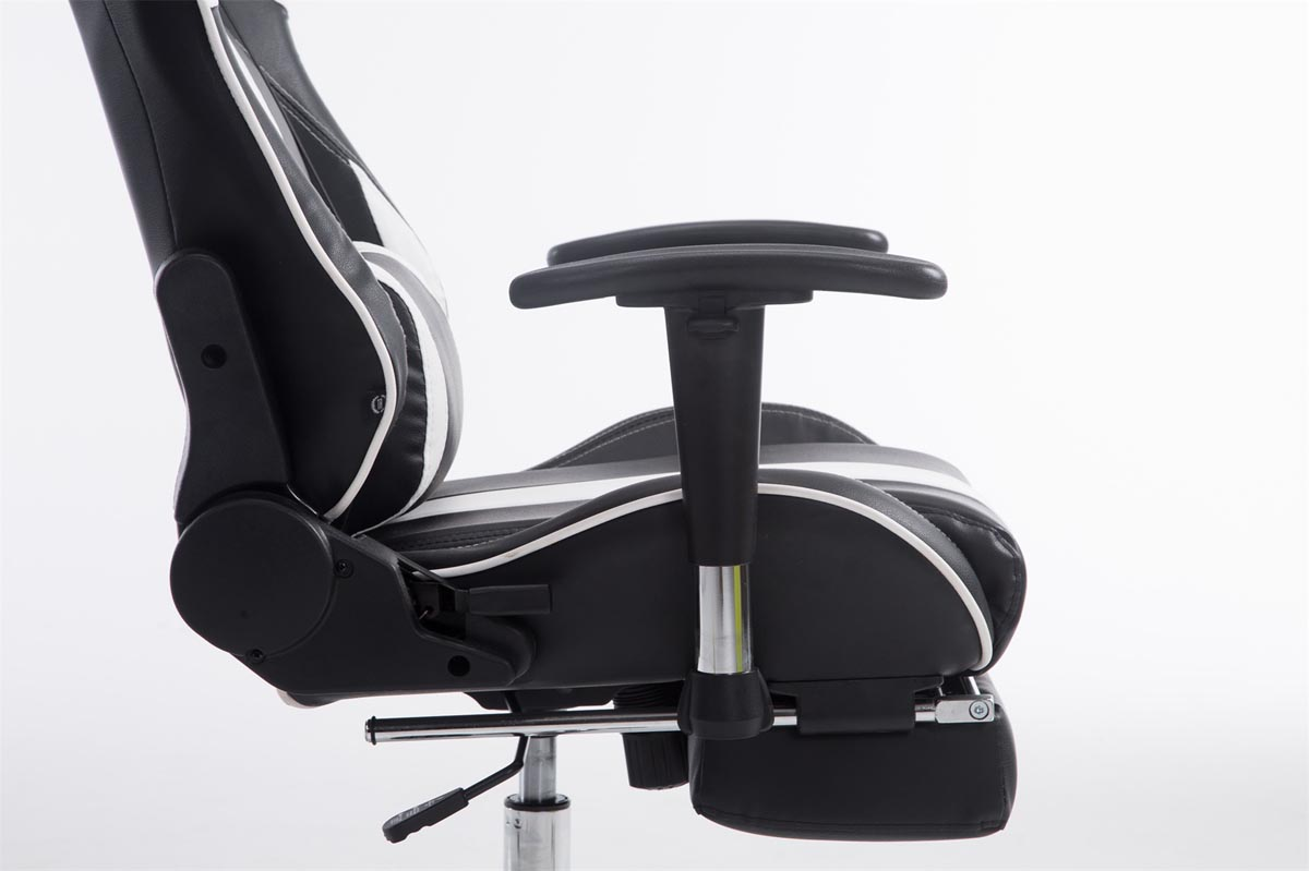 Gaming Racing schwarz/weiß Fußablage Limit CLP Chair, mit Bürostuhl