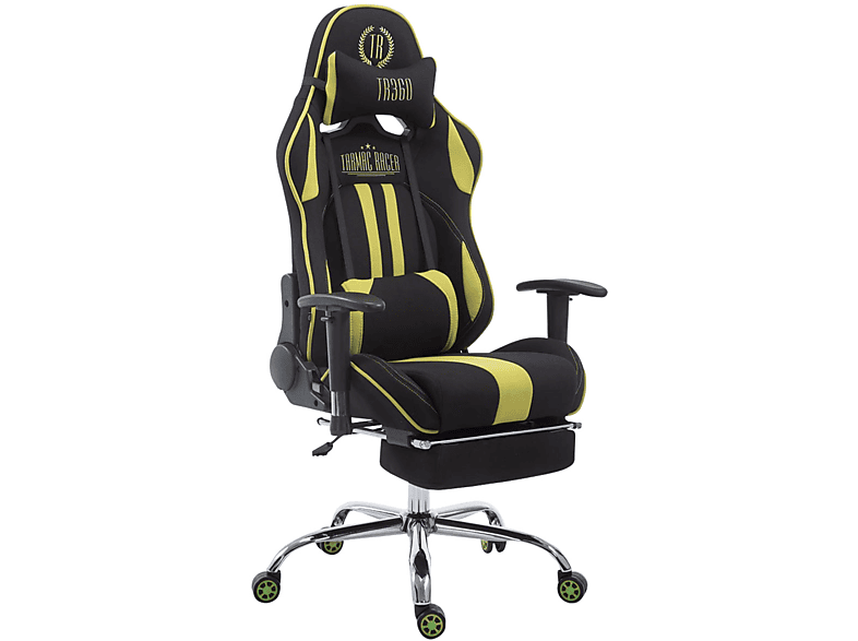 CLP Racing Bürostuhl Limit V2 Gaming Chair, Fußablage Stoff mit schwarz/grün