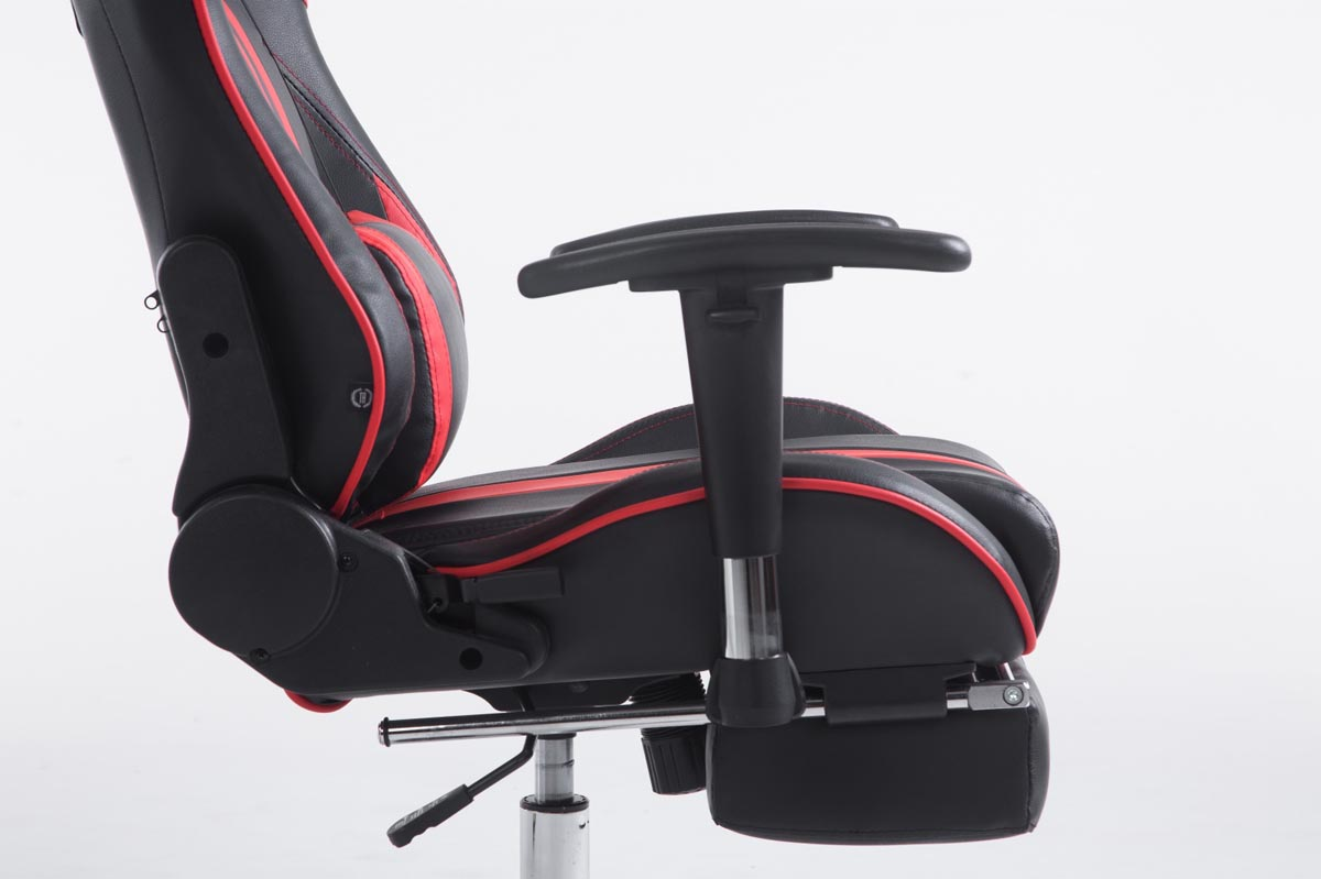 CLP Racing Bürostuhl Limit mit schwarz/rot Fußablage Gaming Chair