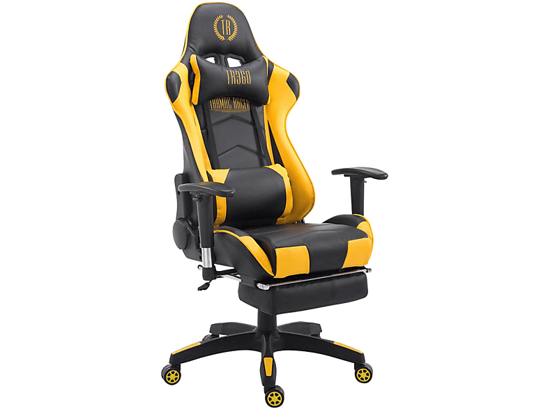 CLP Racing Bürostuhl Turbo schwarz/gelb Gaming mit Fußablage Chair