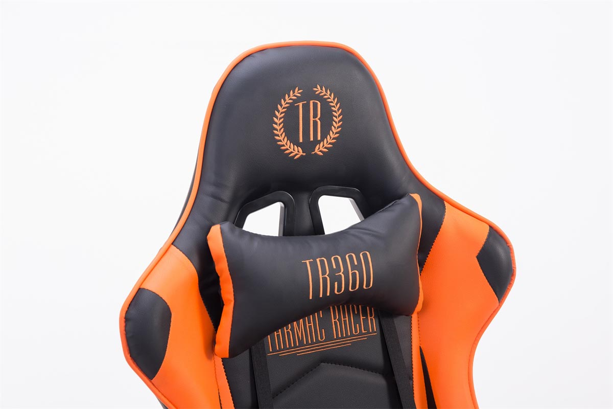 CLP Racing schwarz/orange mit Bürostuhl Gaming Turbo Fußablage Chair