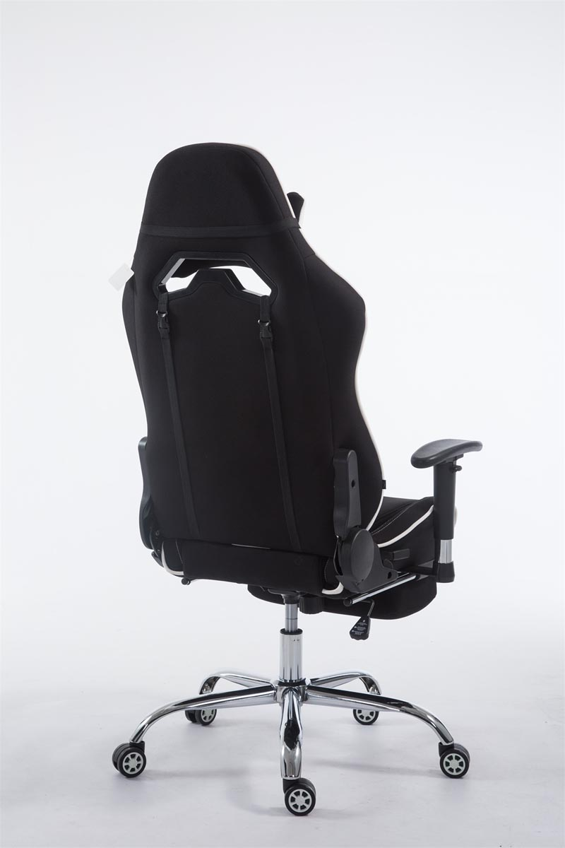 Racing Gaming Limit CLP Chair, mit Bürostuhl Stoff V2 Fußablage schwarz/weiß