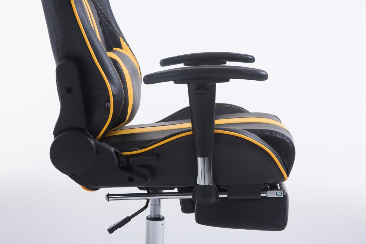 CLP Racing Bürostuhl Limit mit Gaming schwarz/gelb Chair, Fußablage