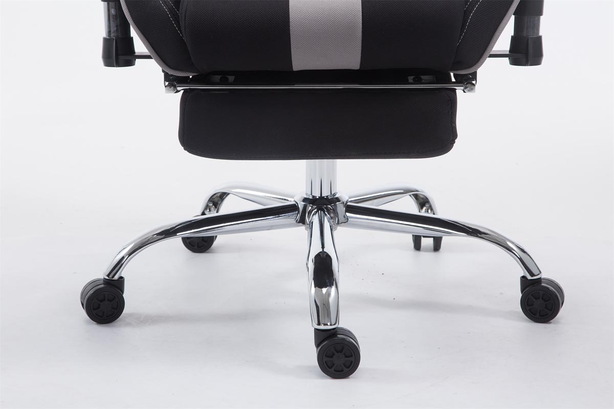 CLP Racing Bürostuhl Limit Stoff Chair, Gaming schwarz/grau mit Fußablage