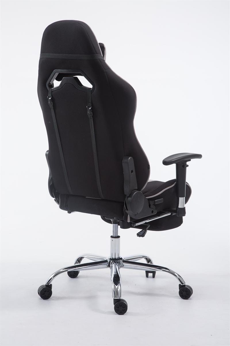 CLP Racing Bürostuhl Limit Stoff Chair, Gaming schwarz/grau mit Fußablage