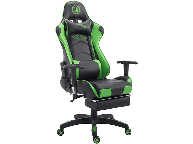 CLP Racing Bürostuhl Turbo mit Fußablage Gaming Chair, schwarz/grün