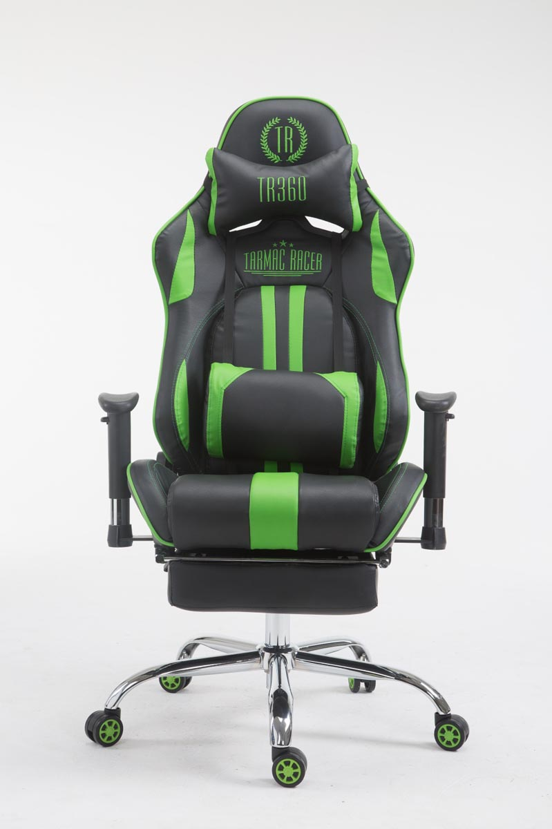 Racing mit Gaming Chair, Fußablage Limit CLP Bürostuhl schwarz/grün