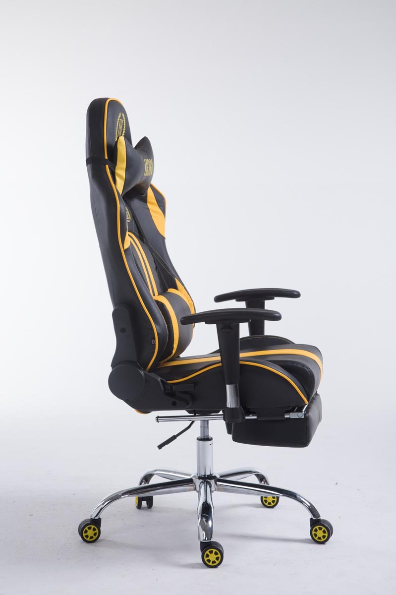 Racing CLP Chair, Bürostuhl Gaming schwarz/gelb Fußablage mit Limit