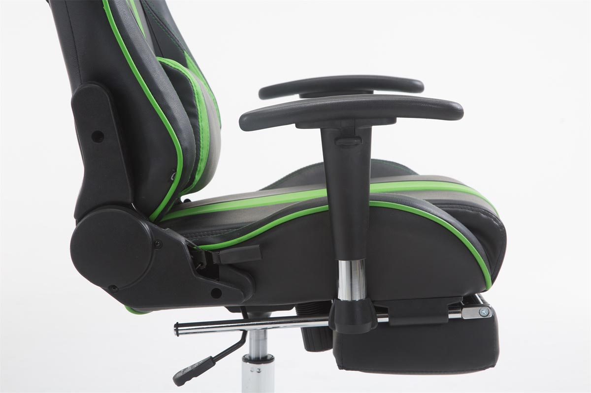 CLP Racing Bürostuhl Gaming Chair, Fußablage schwarz/grün mit Limit